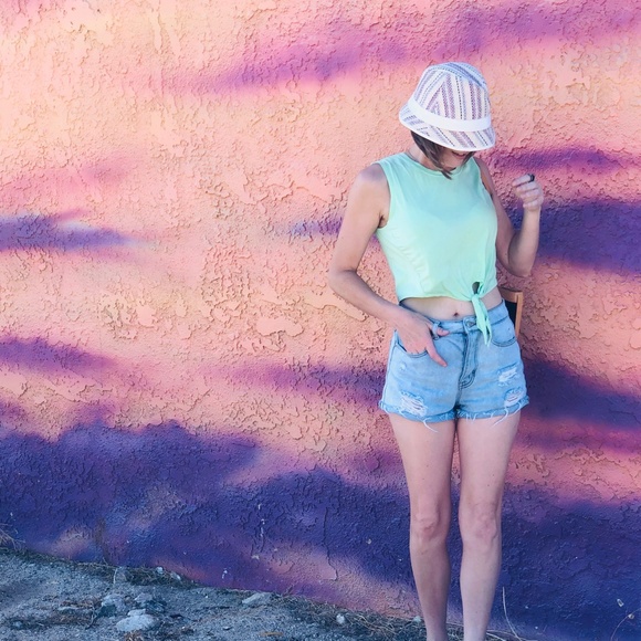 Joy Lab Mint Green Twist-Front Athletic Muscle Tee - Picture 14 of 16